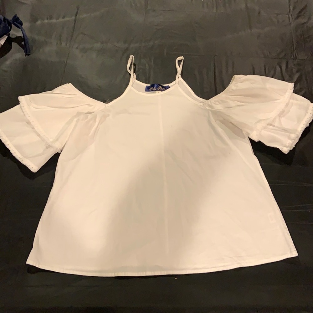 Blue Rain white blouse